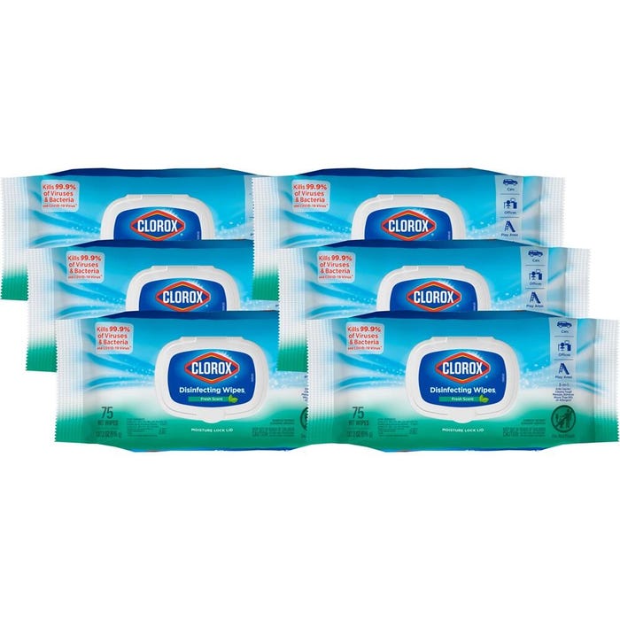 Clorox Disinfecting Wipes, Fresh Scent, Case of 450 Wipes