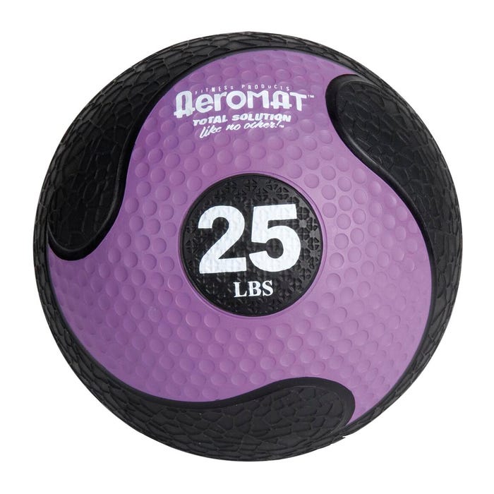 Aeromat Deluxe Medicine Ball, 25 Pounds, Black and Purple