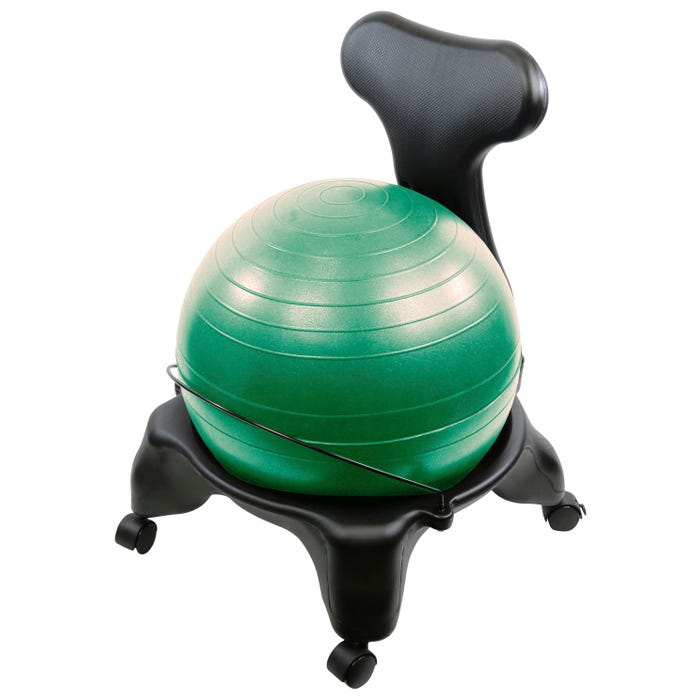 CanDo Plastic Ball Chair with Adult Back Size, 22 x 26 x 32 Inches