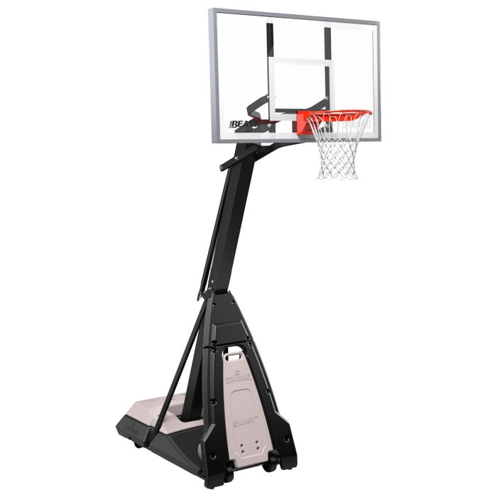 Spalding the Beast Portable Basketball System, 60 x 36 Inch Backboard, Tempered Glass Backboard