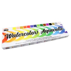 Niji Premium Watercolor Set, 0.2 Ounces, Assorted Colors, Set of 15, Item Number 2102565