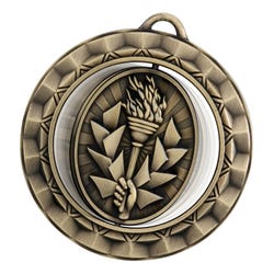 PDU CAT Victory Die Struck Spinner Medal, 2 Inches, Metal, Gold