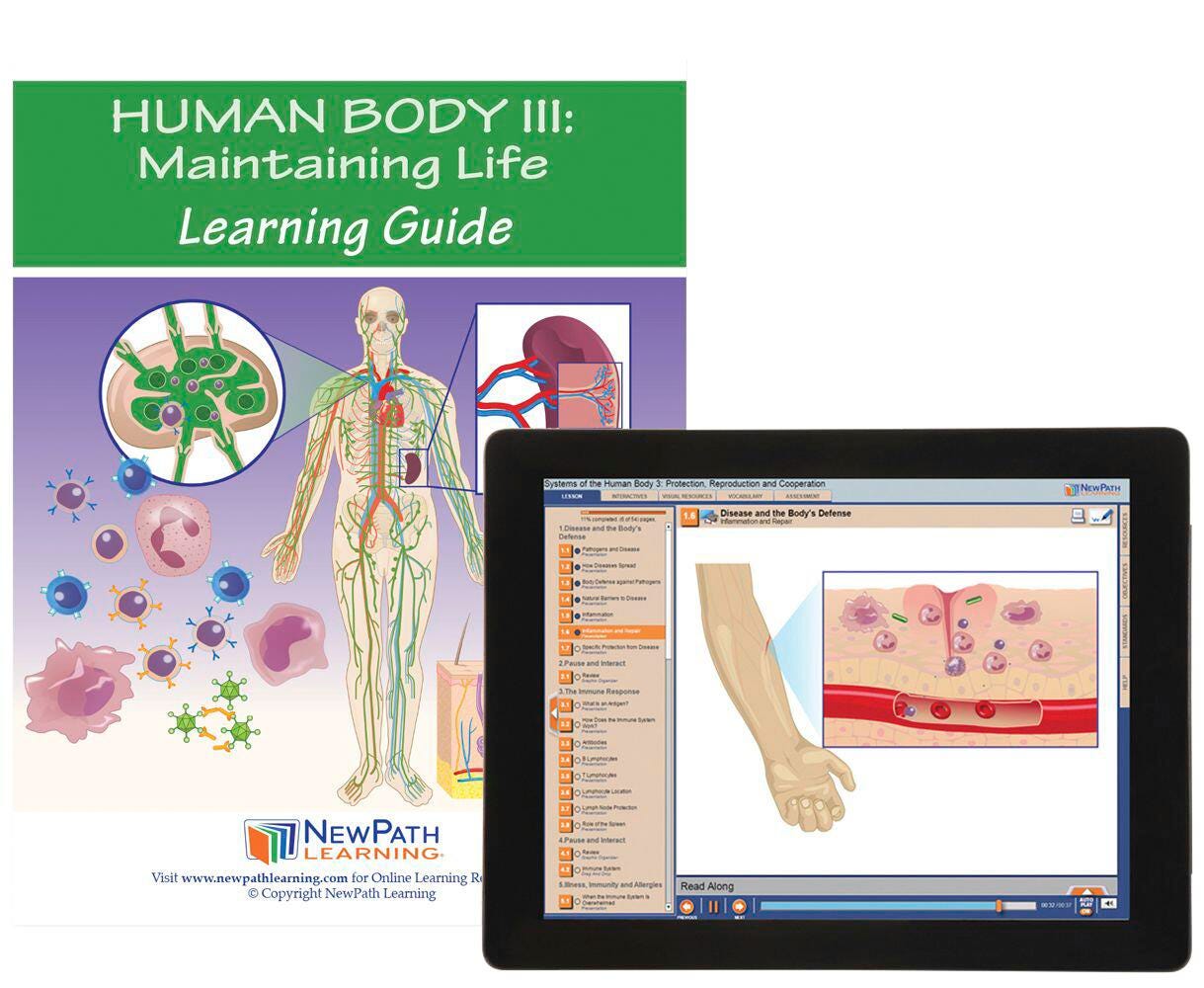NewPath Learning Maintaining Life of the Human Body Student Learning Guide with Online Lesson 2087484