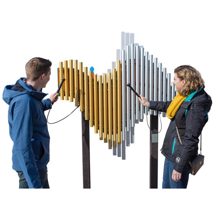 Freenotes Harmony Park Swirl Xylophone Playground Instrument, In-Ground Mount, 133 x 154 x 67 Inches