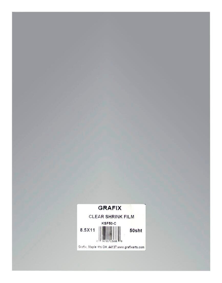 Grafix Shrink Film, 8-1/2 x 11 Inches, Clear, Pack of 50 401561