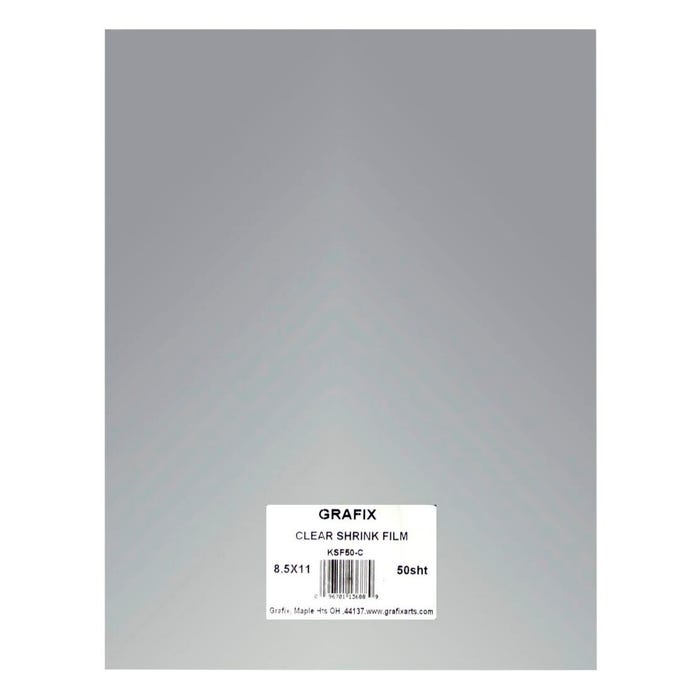 Grafix Shrink Film, 8-1/2 x 11 Inches, Clear, Pack of 50