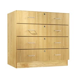 Diversified Spaces 4-Drawer Base Cabinet Without Top, 36 x 22 x 35 Inches, Maple