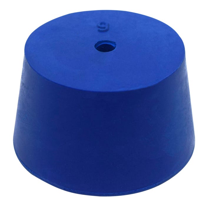 Eisco Labs Stoppers, Neoprene, 1 Hole, ASTM, Size Number 9, Blue, Pack of 10