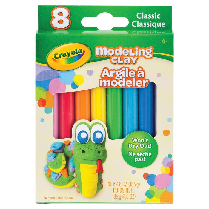 Crayola Modeling Clay, 3/5 Ounce Packs, Assorted Classic Colors, Set of 8