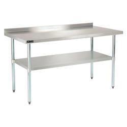 Global Industrial 430 Stainless Steel Table with Undershelf and Backsplash