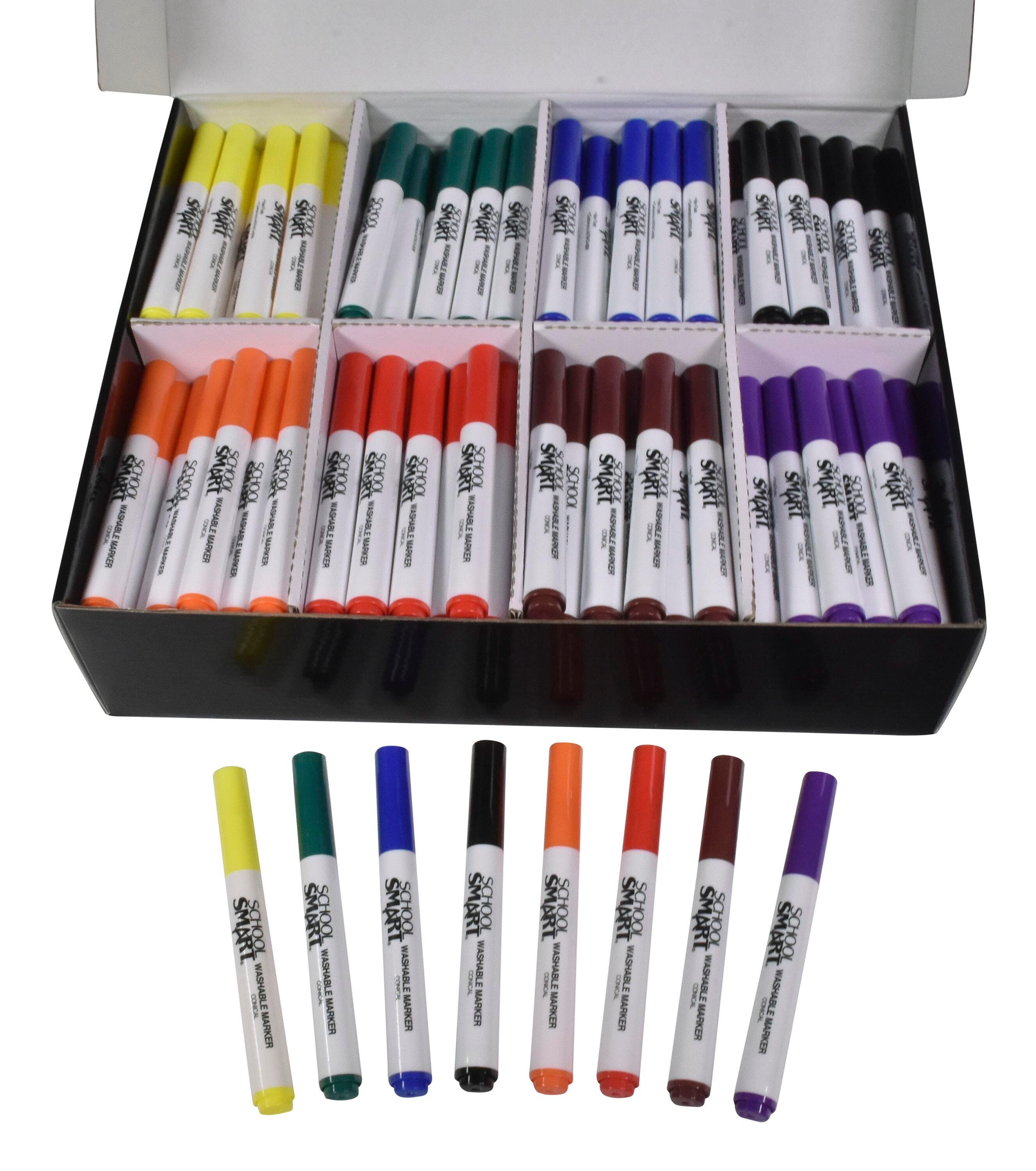Image for School Smart Washable Markers, Conical Tip, Assorted Colors, Pack of 200 from School Specialty