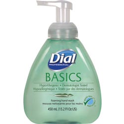 Dial Corporation Basics HypoAllergenic Foaming Hand Soap, 15.2 Ounces, Green, Pack of 4, Item Number 1541723