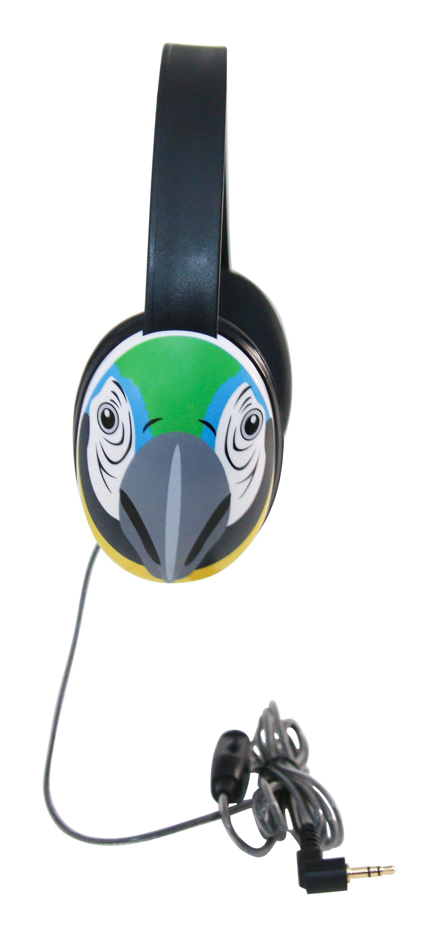 Califone Listening First 2810-BE Over-Ear Stereo Headphones, Inline Volume Control, 3.5mm Plug, Parrot 2103815