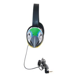 Califone Listening First 2810-BE Over-Ear Stereo Headphones, Inline Volume Control, 3.5mm Plug, Parrot 2103815
