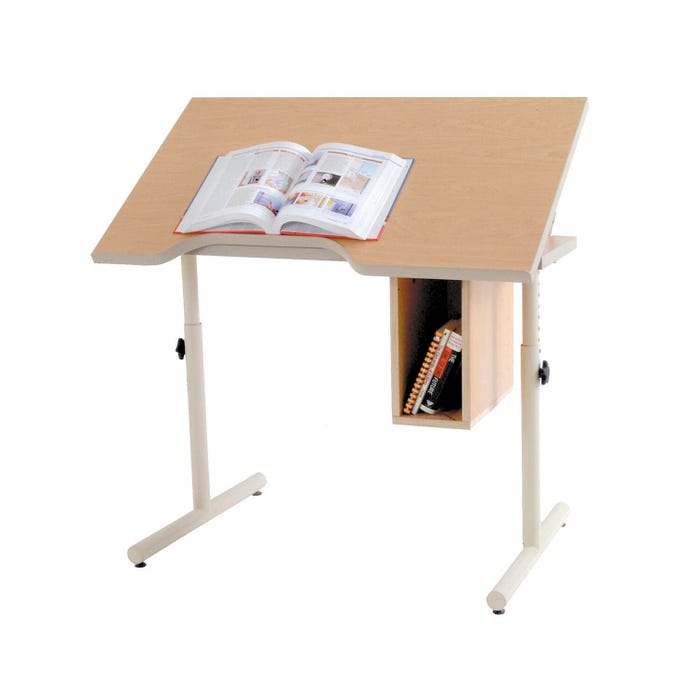 Populas Adjustable Height Tilt Wheelchair-Accessible Laminate Desk, 40 x 24 x 23 to 33 Inches