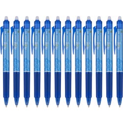 Pilot FriXion Clicker Erasable Gel Ink Pens, Extra Fine Point, Barcoded, Blue Ink, Pack of 12 2131015