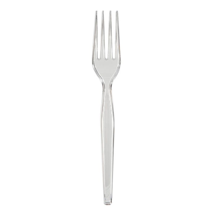 Dixie Heavyweight Plastic Forks, Clear, Pack of 1000