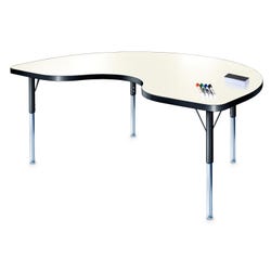 Allied Plastics Classic Allied MarkerBoard Table, Kidney Shaped, 48 x 72 Inches