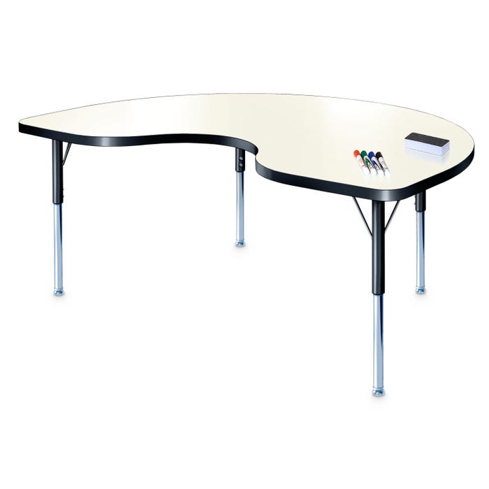 Allied Plastics Classic Allied MarkerBoard Table, Kidney Shaped, 48 x 72 Inches