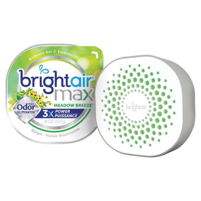 Bright Air Max Scented Gel Odor Eliminator, 8 Ounce, Meadow Breeze