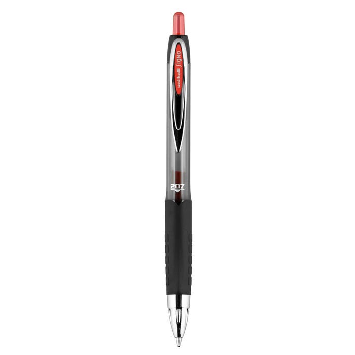 uniball 207 Retractable Gel Pen, 0.7 mm Medium Tip, Red