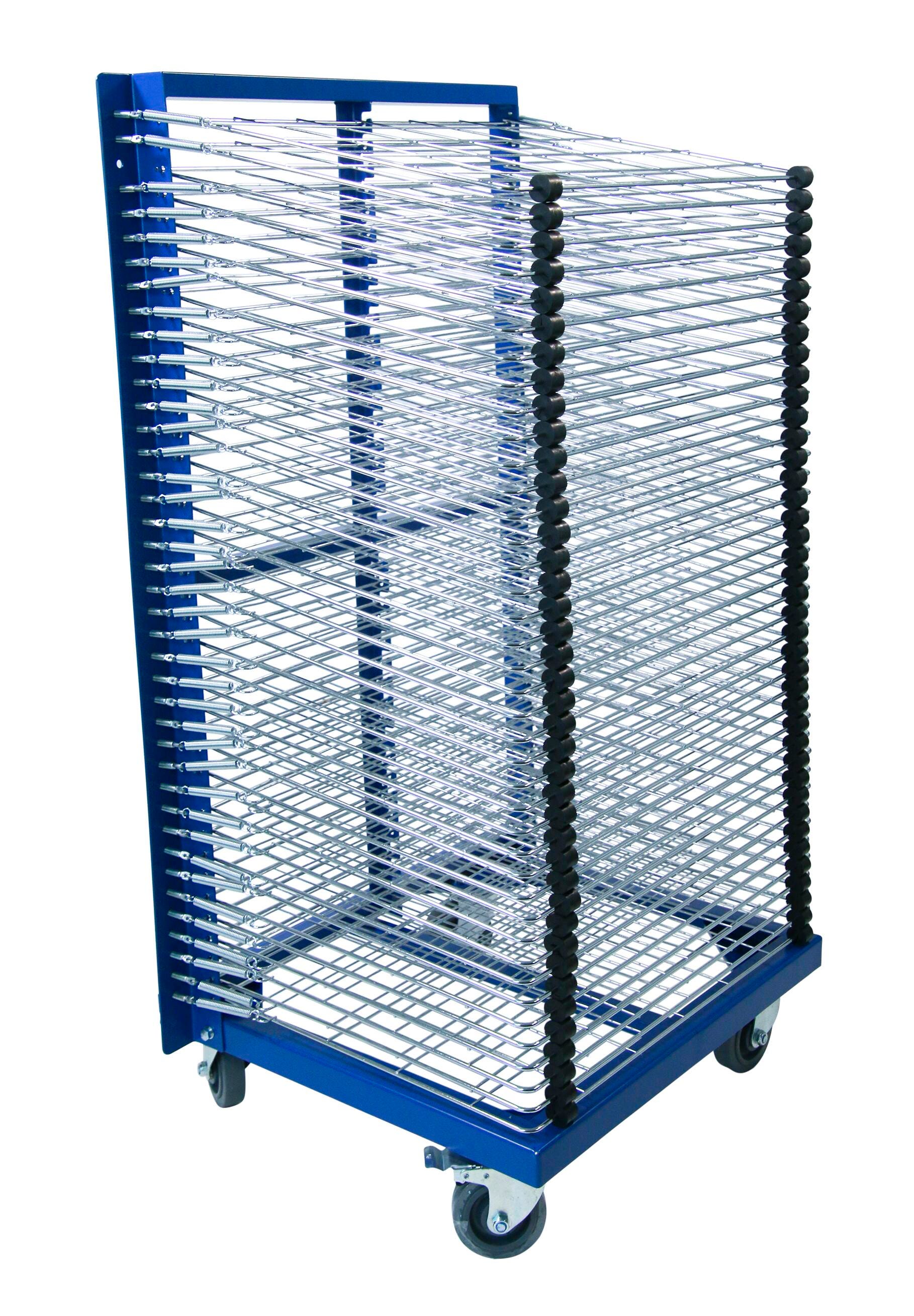 Image for Sax Drying Rack, 50 Flip Shelves, 27 x 34 x 66 Inches, Chrome from School Specialty