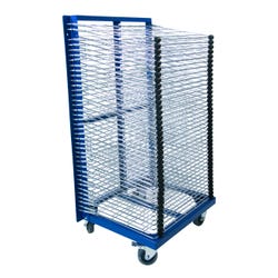 Image for Sax Drying Rack, 50 Flip Shelves, 27 x 34 x 66 Inches, Chrome from School Specialty