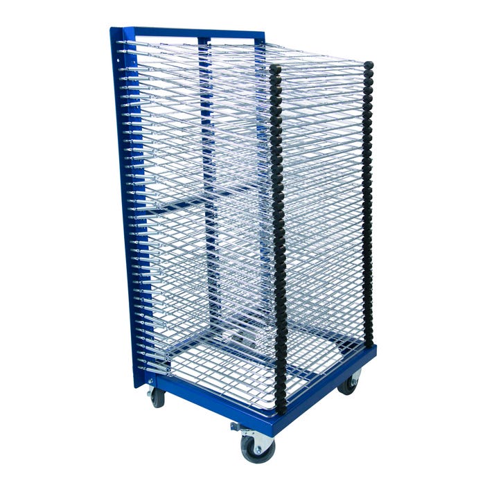 Sax Drying Rack, 50 Flip Shelves, 27 x 34 x 66 Inches, Chrome