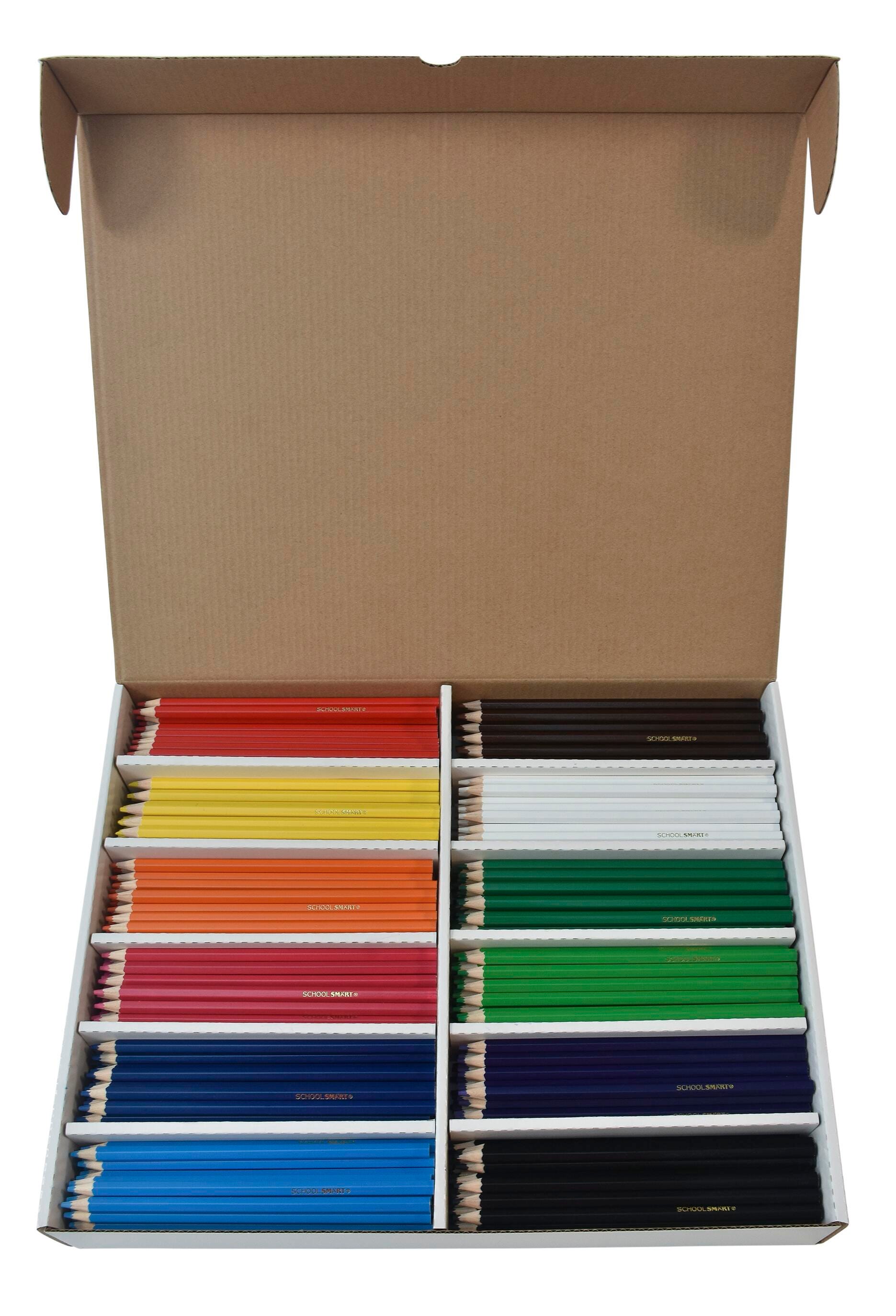 School Smart Colored Pencils Classroom Pack, 12 Assorted Colors, Pack of 480 086305