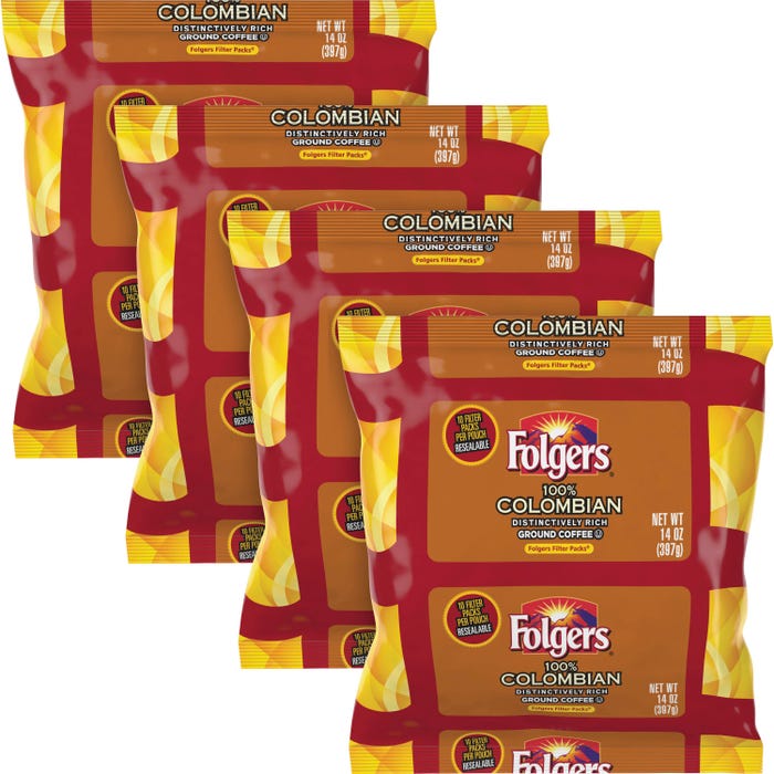 Folgers Colombian Ground Coffee Filter Packs Ground, 1 oz , 40 Pack