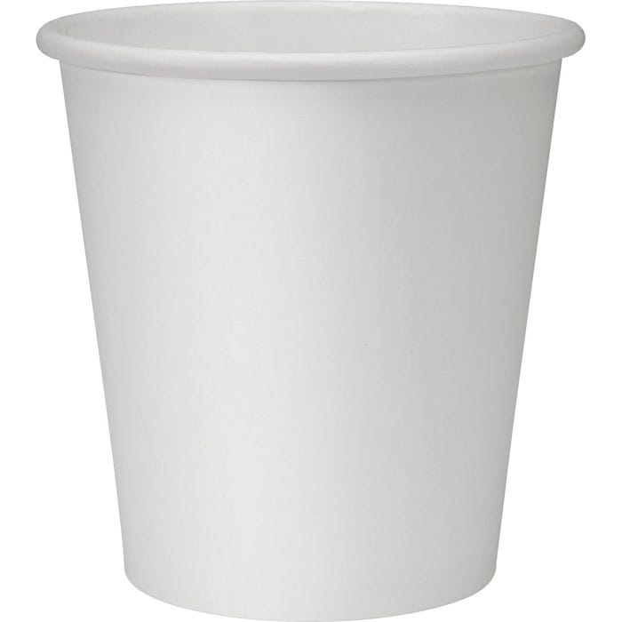 Genuine Joe Disposable Single Wall Hot Cup, 10 oz, Polyurethane Lined/100% Virgin, White, Pack of 50