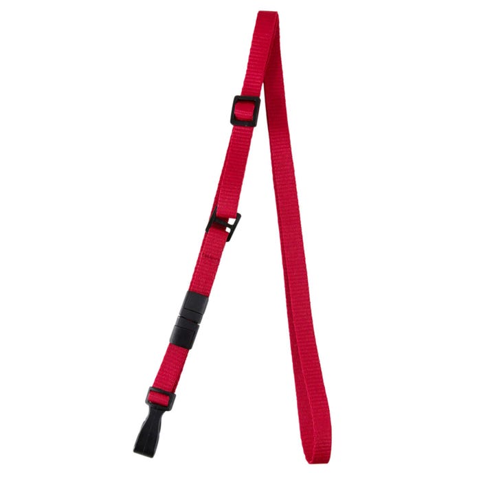 SICURIX Breakaway Lanyard, No Twist Plastic Hook, 3/8 inch, Red, Pack of 10