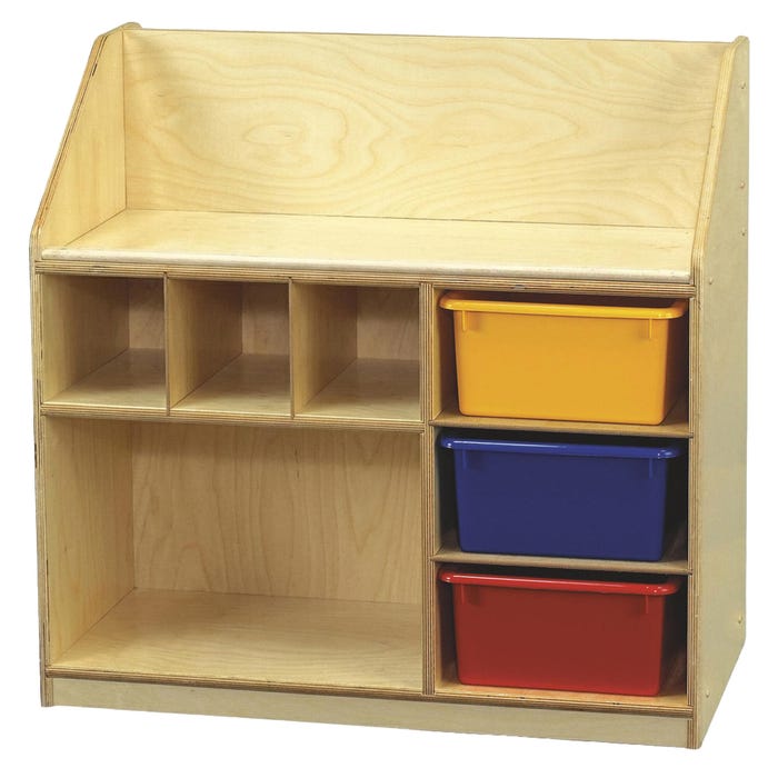 Childcraft Mobile Audio Station, 3 Assorted Color Trays, 29-3/4 x 16-1/2 x 29-3/4 Inches