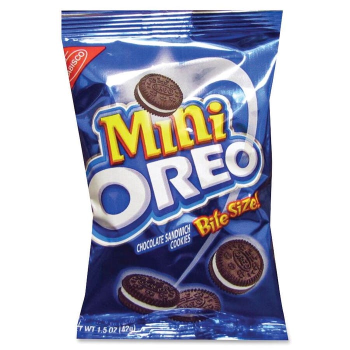 Oreo Nabisco Bite Sized Mini Single-Serving Cookie, 1.5 Ounce, Pack of 60