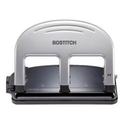Bostitch EZ Squeeze 3-Hole Punch, 40 Sheets, Silver and Black, Item Number 1493159