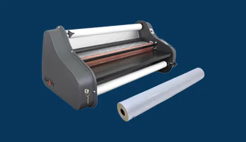 office supplies including a laminator