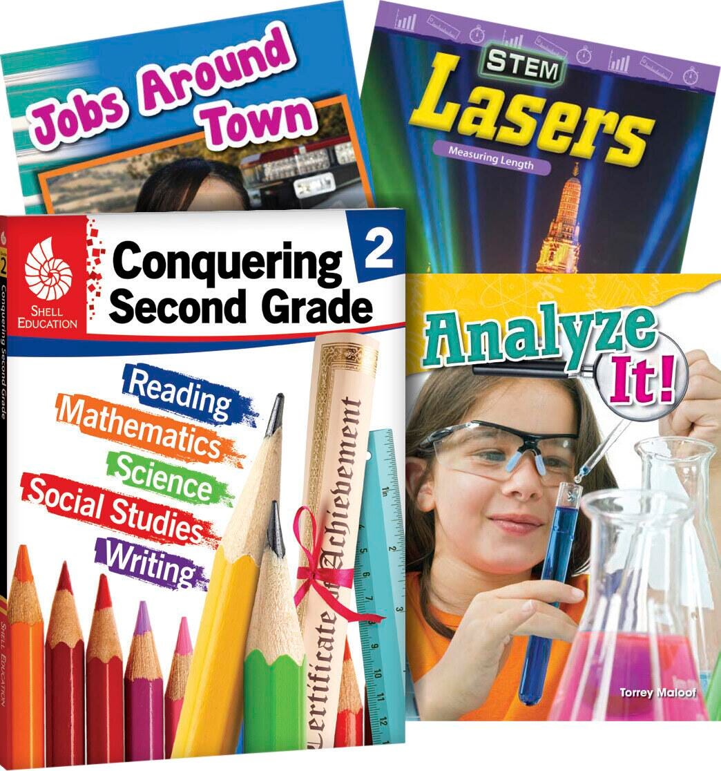 Teacher Created Materials Learn-at-Home: Conquering Second Grade, 4-Book Set, Item Number 2092204