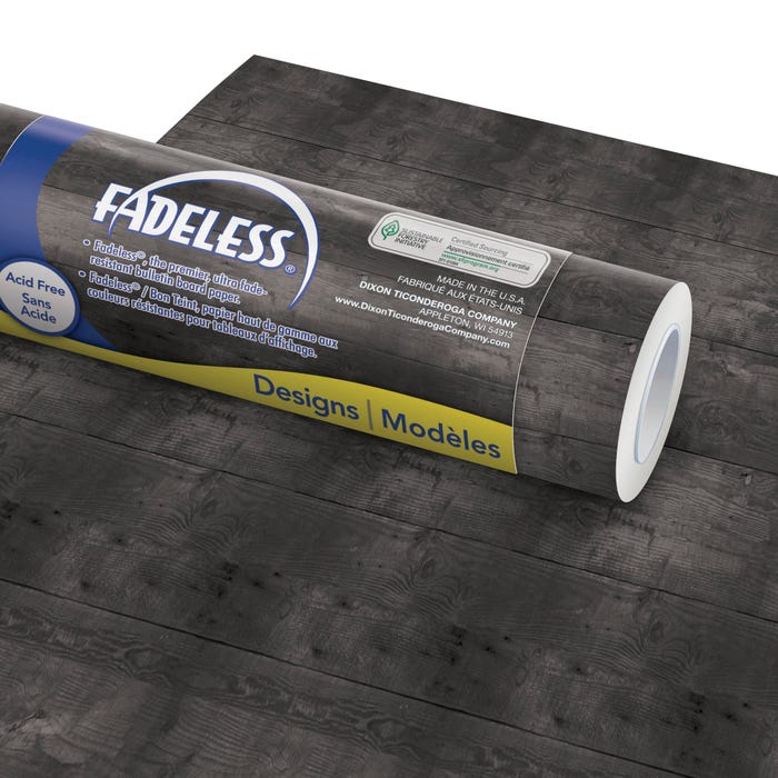 Fadeless Designs Paper Roll, Black Shiplap, 48 Inches x 12 Feet