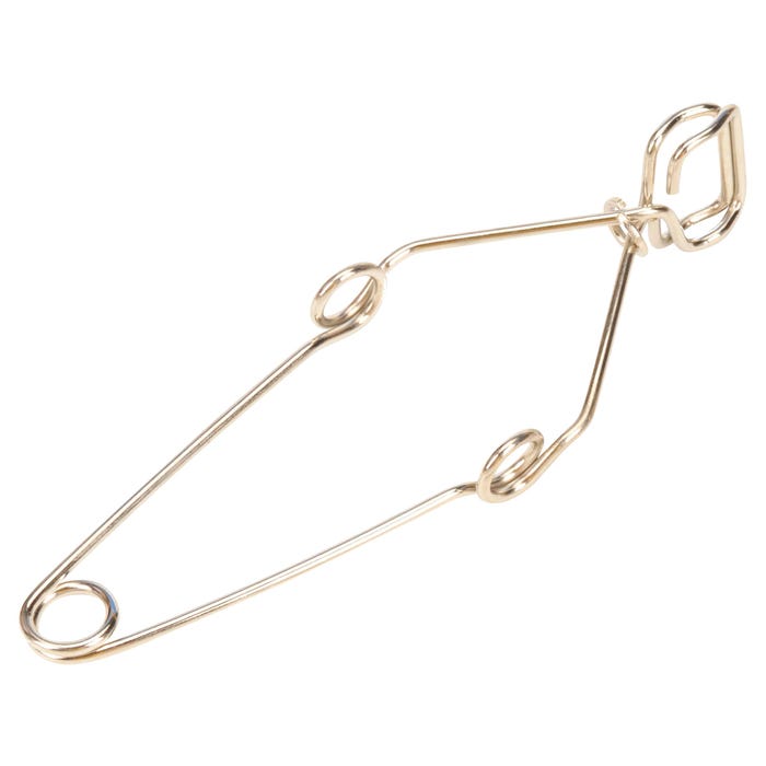 EISCO Plated Spring Steel Wire Test Tube Clamp with Finger Grip, Pack of 10