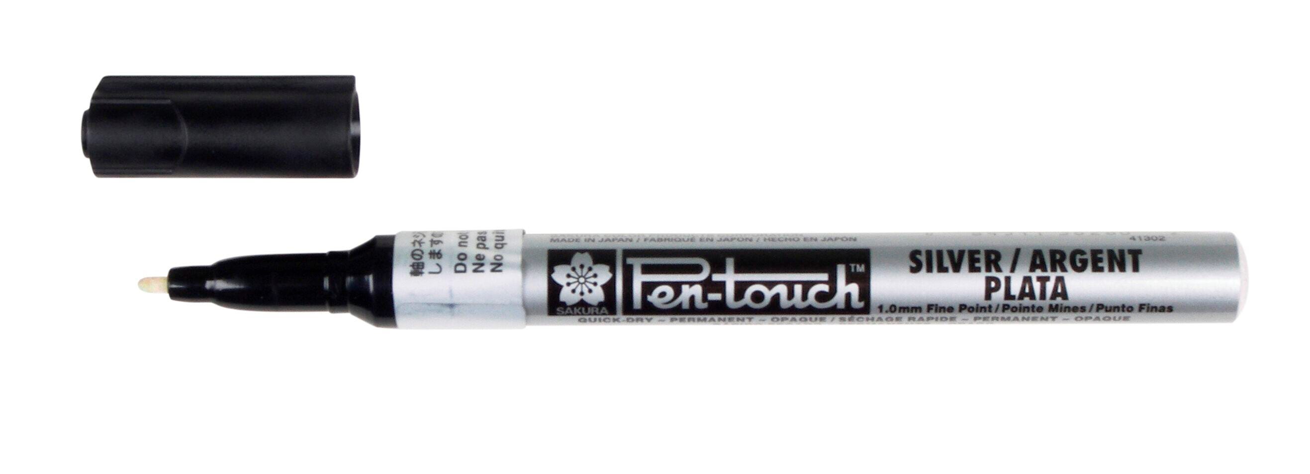 Sakura Pentouch Paint Marker, Fine Tip, Metallic Silver, Each 459020
