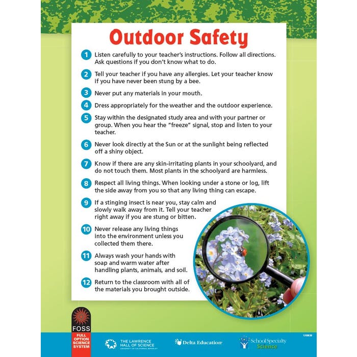 FOSS Outdoor Safety Poster, 17 x 22 Inches