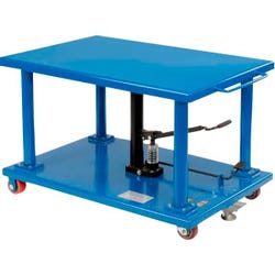 Global Industrial Work Positioning Post Lift Table, 36- x 24-Inch Platform, 2,000-Pound Capacity, Blue