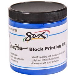 Sax Water Soluble Block Printing Ink, 8 Ounce Jar, Primary Blue 461918