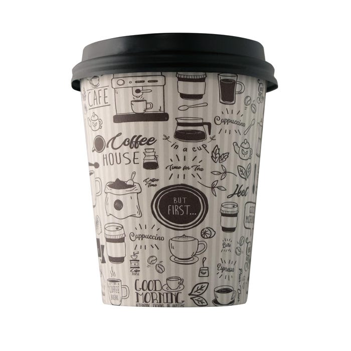 Empress Stock Paper Hot Cups, 10 Ounces, Good Day Print, Pack of 20
