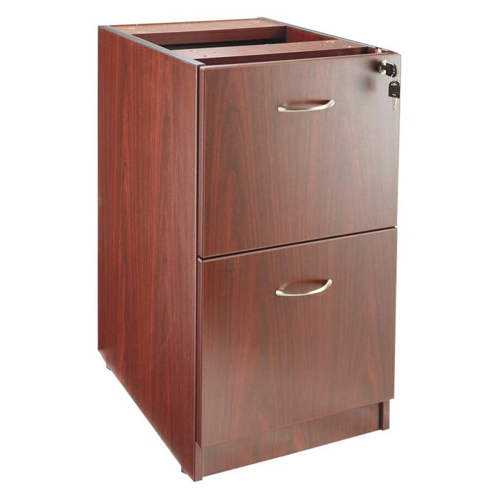 Lorell Essentials Series Mahogany Laminate Desking, Fixed Pedestal, 15-1/2 x 21-7/8 x 28-1/2 Inches, Mahogany