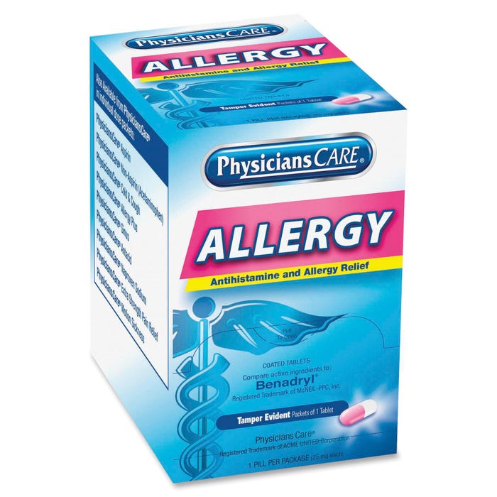 Acme PhysiciansCare Allergy Relief Tablets, Blue, 50 Per Box