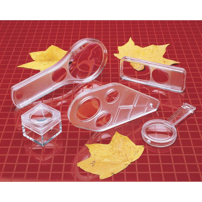 Frey Scientific Rectangular Dual Lens Hand Magnifiers, 4x and 8x Magnification, Pack of 30
