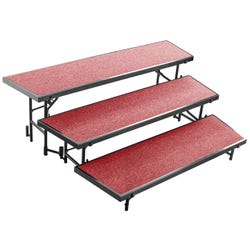 National Public Seating 3 Level Tapered Standing Choral Riser, Carpeted 4001460