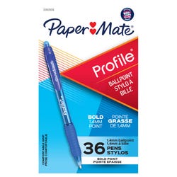 Paper Mate Profile Retractable Ballpoint Pens, Bold Point, 1.4 mm, Blue, Pack of 36 2013712