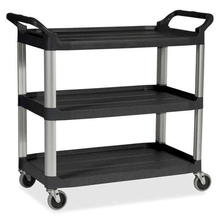 Rubbermaid 3-Shelf Economy Plastic Utility Cart, 33-5/8 x 18-5/8 x 37-3/4 Inches, Black